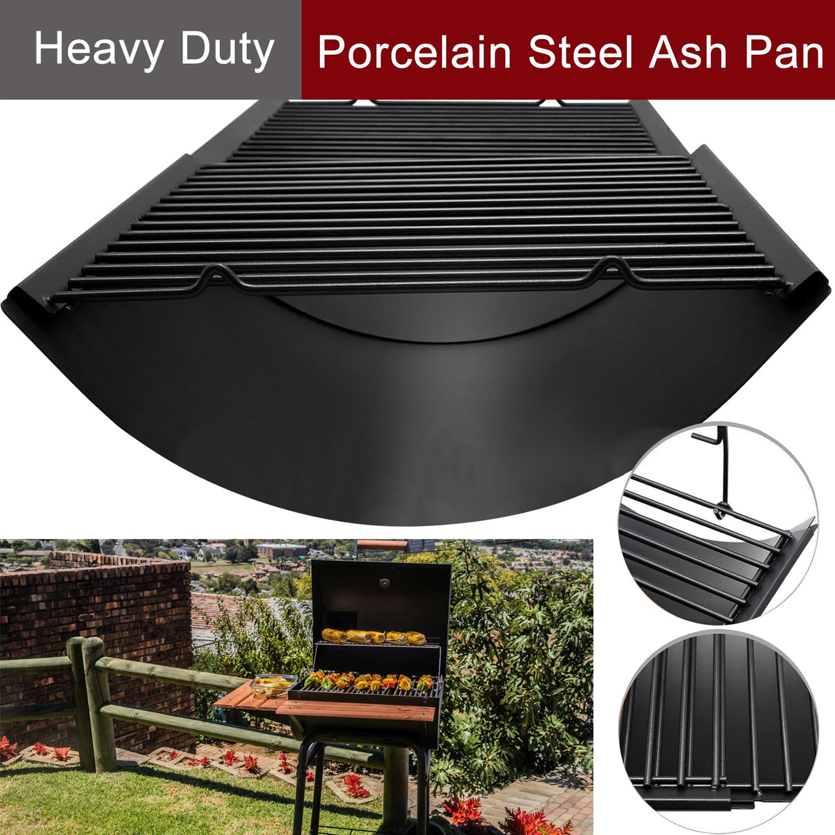 Adjustable Ash Pan Drip Pan with 2pcs Grate Hangers P526389