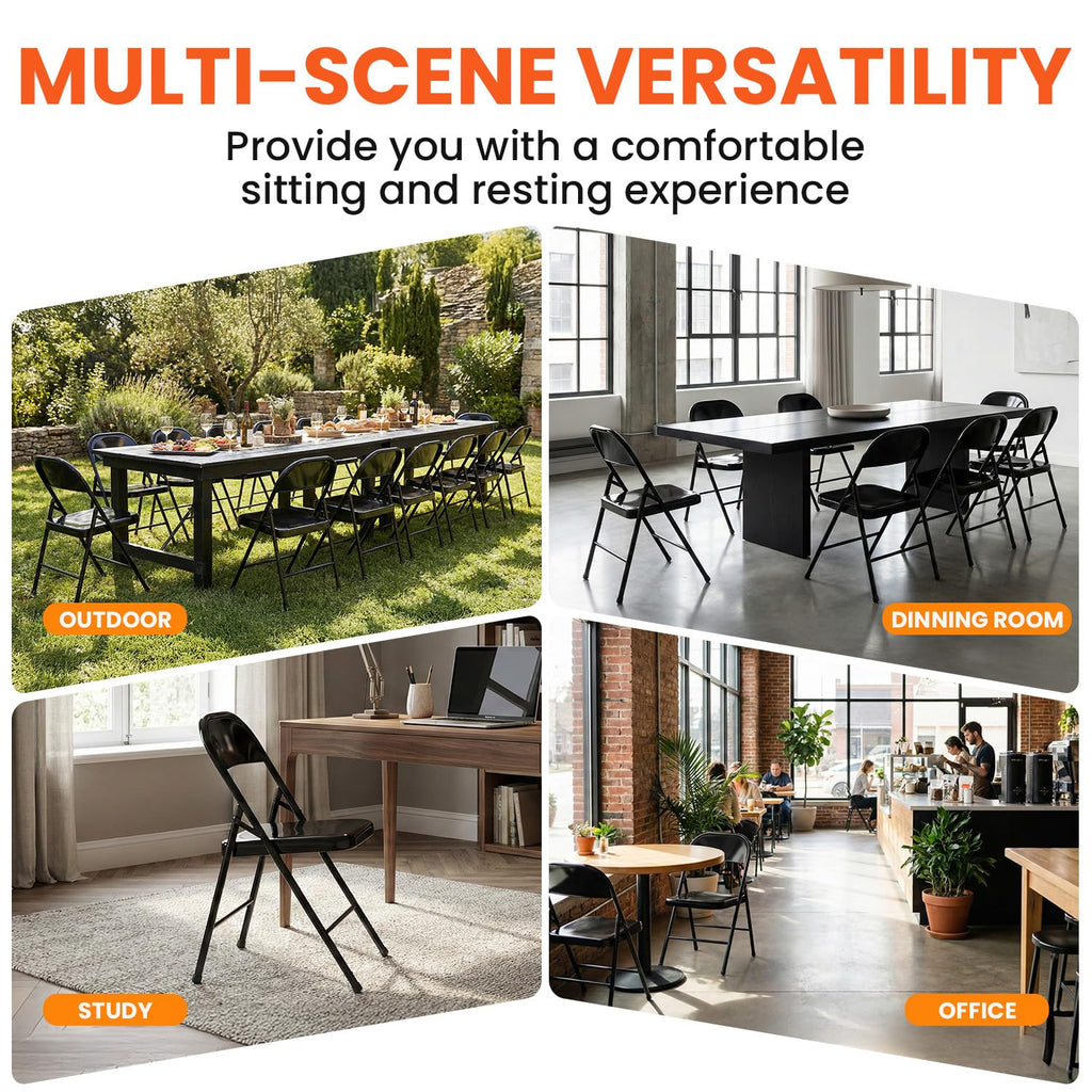 10 Pack Black Metal Folding Chairs Z599733