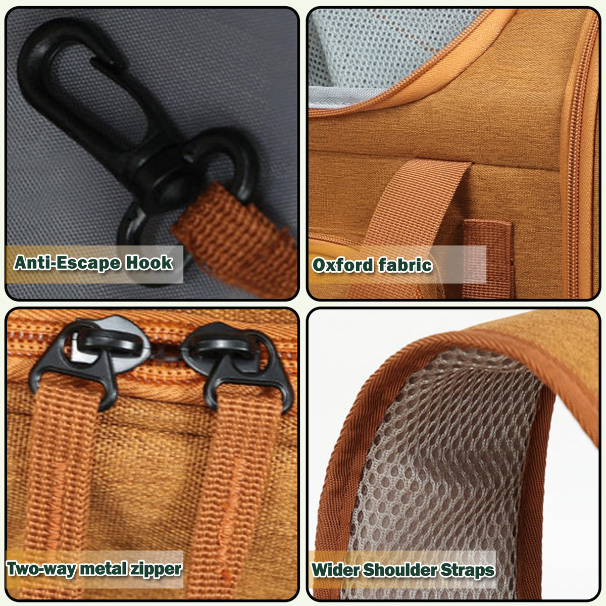 Brown Expandable Cat Backpack T4628