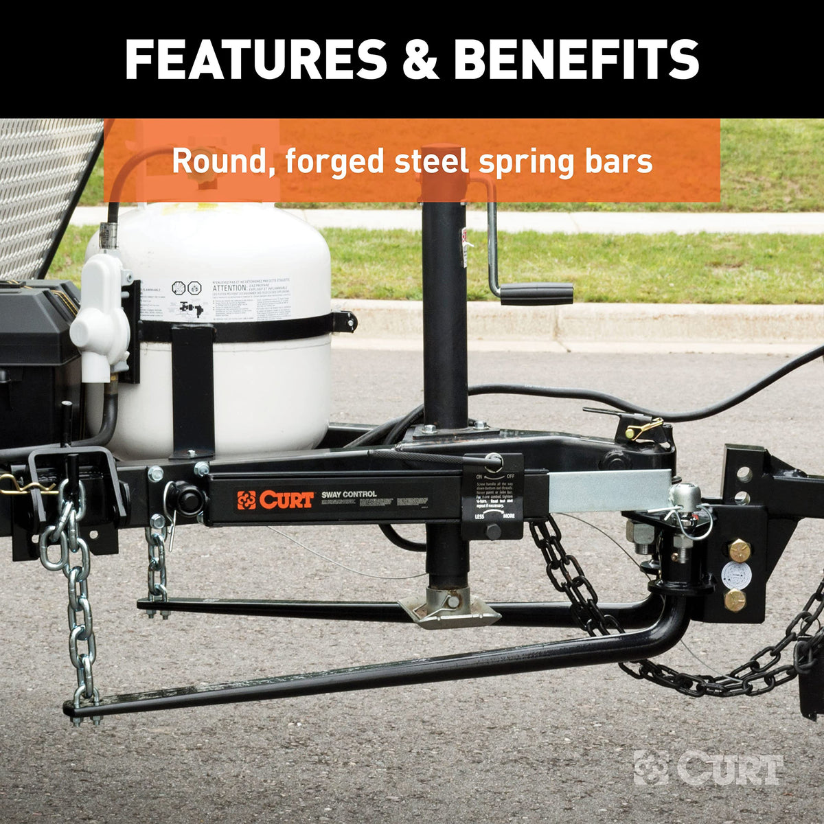 Round Bar Weight Distribution Hitch 14,000 lbs. 2-Inch Shank L1324