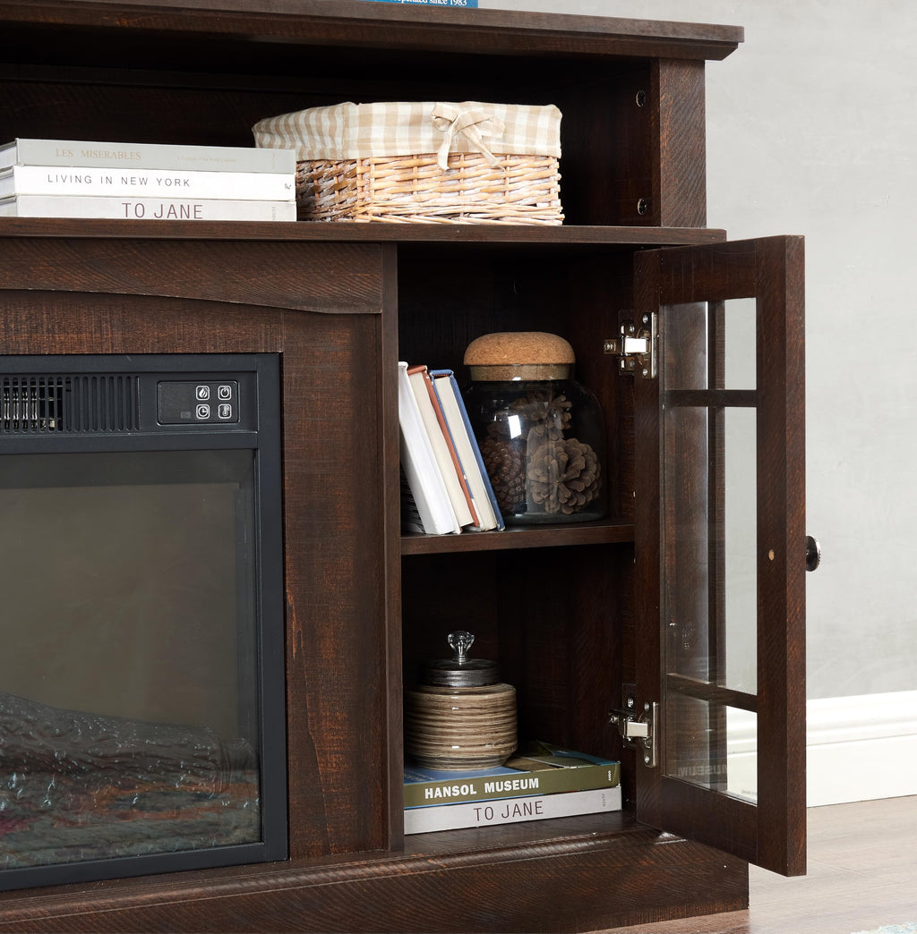 58-Inch Espresso Fireplace TV Stand B5462