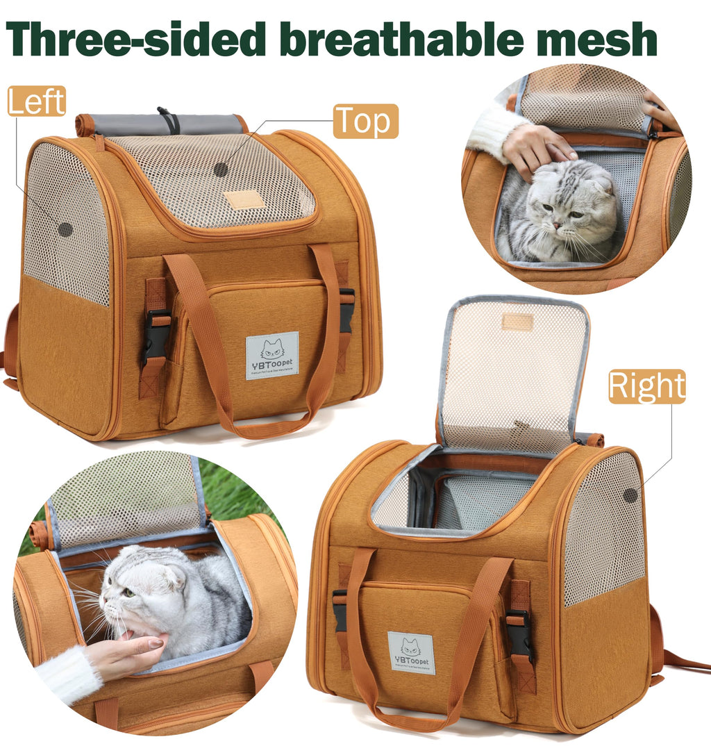 Brown Expandable Cat Backpack T4628
