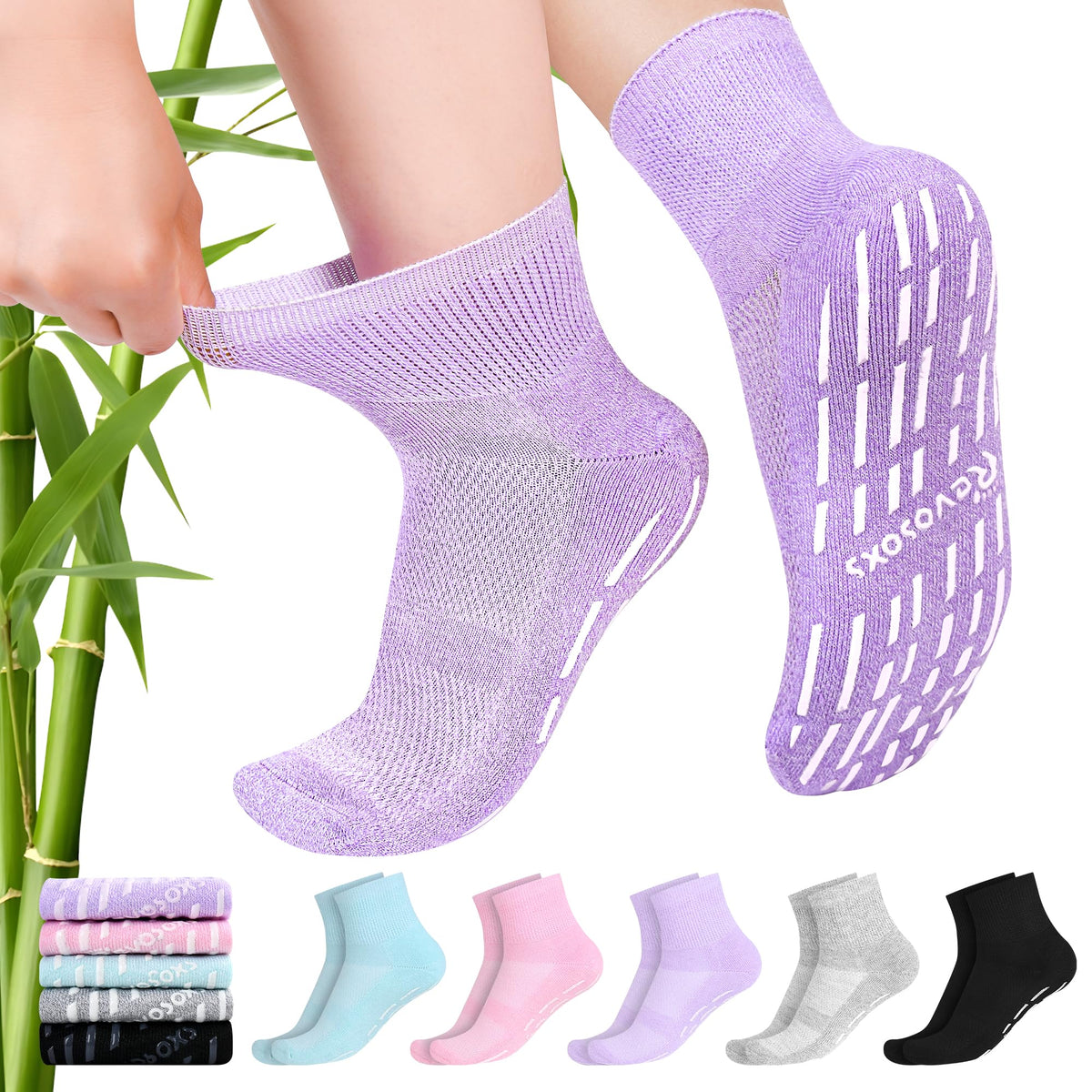 Non Slip Seamless Diabetic Ankle Socks 5 Pairs W93109