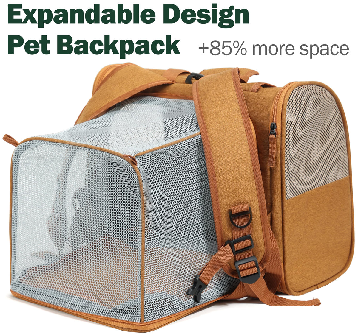 Brown Expandable Cat Backpack T4628