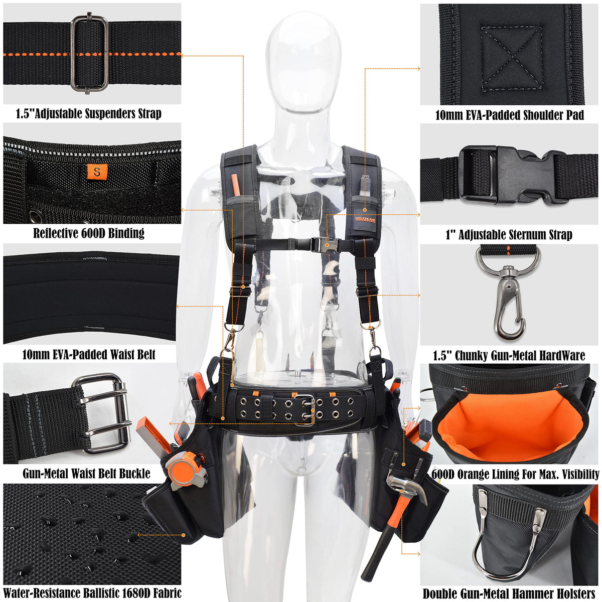 39 Pockets Tool Belts with Suspenders O253